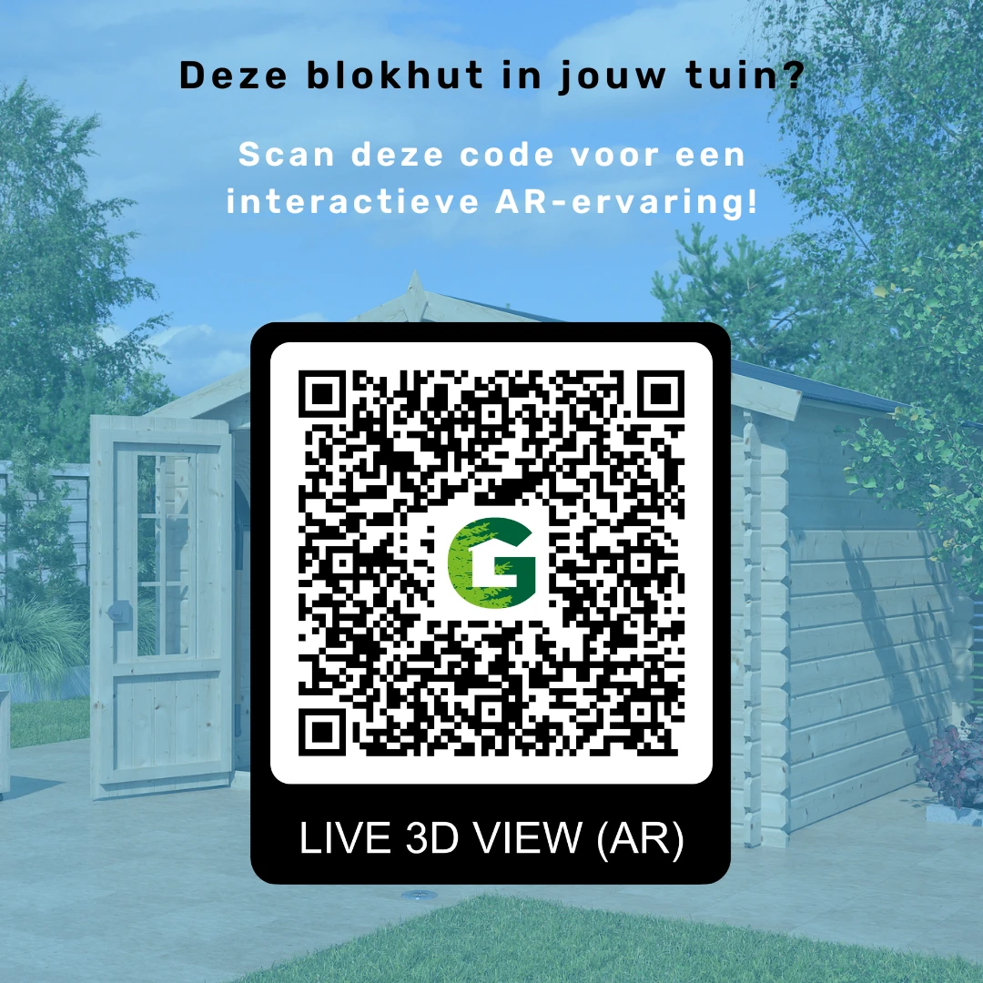 Woodlands Blokhut Oregon met Overkapping Geïmpregneerd 445 x 295 cm - Afbeelding 4